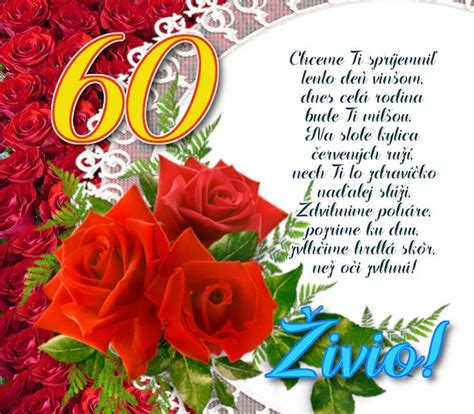 grafika s nápisom všetko najlepšie k 60. narodeninám