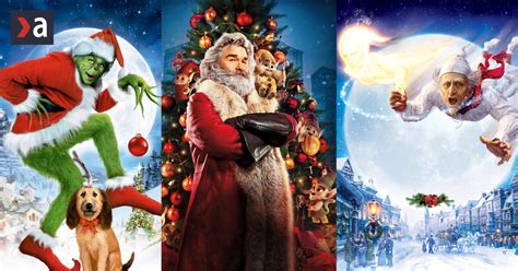 Koláž obalov rôznych vianočných filmov