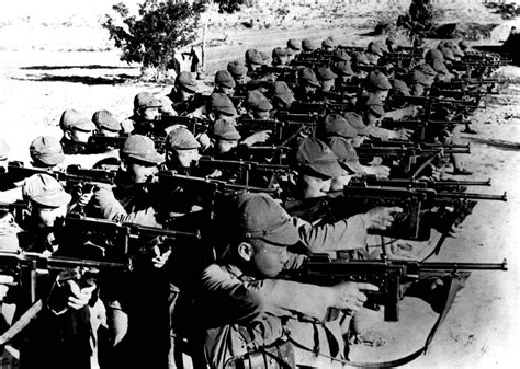 Fotografia: Japonskí vojaci pri meste Nanking, Čína, 1937