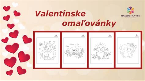 Ilustrácia: rôzne valentínske omaľovánky