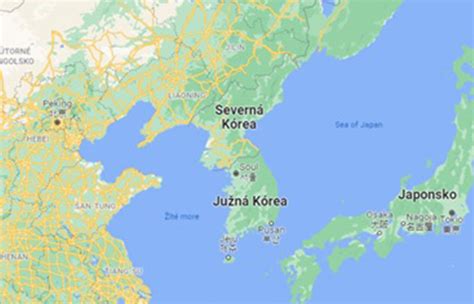 Mapa: Kórejský polostrov, hranica medzi Severnou a Južnou Kóreou