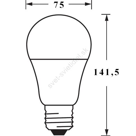 Technický nákres LED nočného svetla s rozmermi