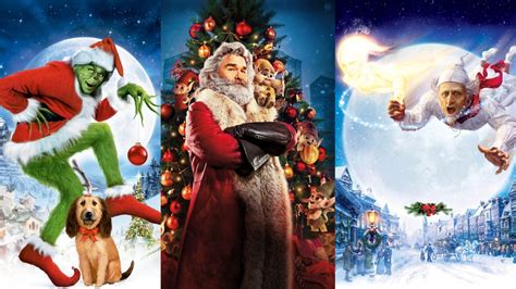 Kolekcia obrázkov reprezentujúcich rôzne vianočné rozprávky a filmy.