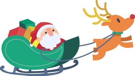 Ilustrácia: Santa Claus na saniach so sobmi
