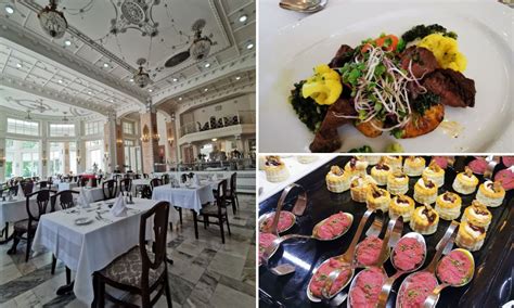 Interior of Grand Restaurant in Thermia Palace Piešťany set for a wedding banquet