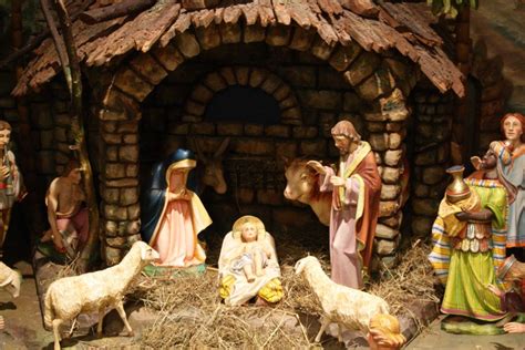 Stredoveká kresba zobrazujúca prvý betlehem v kostole