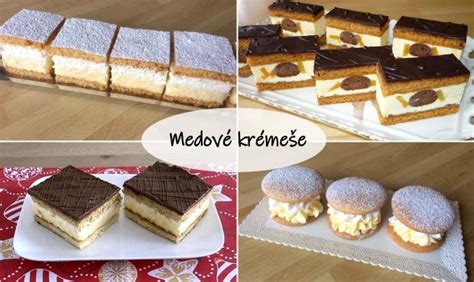 medové pláty so šľahačkou a pudingovým krémom