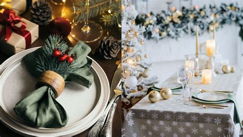 Príklady farebných kombinácií a dekorácií pre vianočný stôl