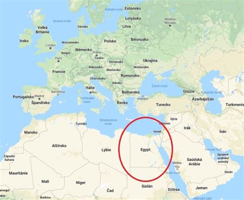 mapa Egypta s vyznačením Hurghady