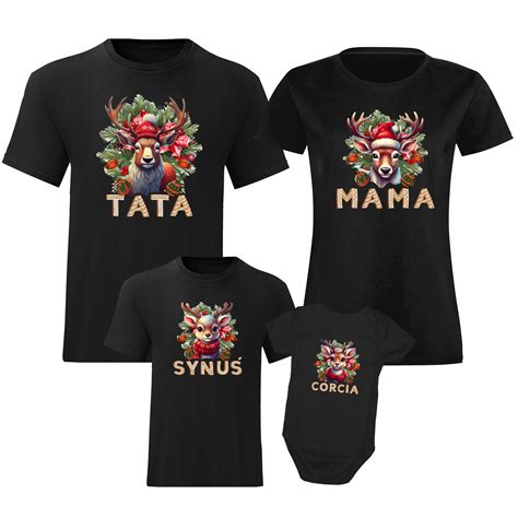 Rodinný set vianočných tričiek s personalizáciou