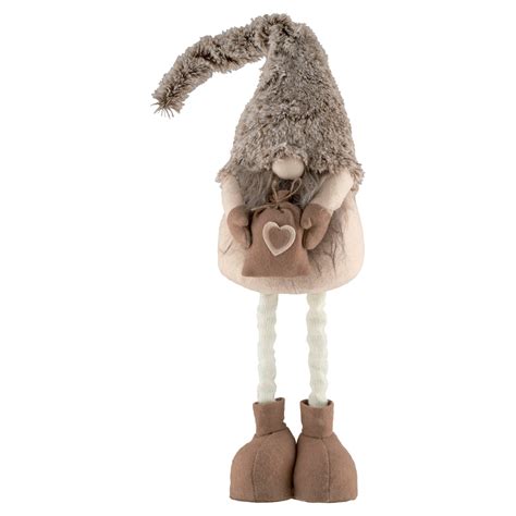 Vianočný škriatok s teleskopickými nohami v tradičných farbách