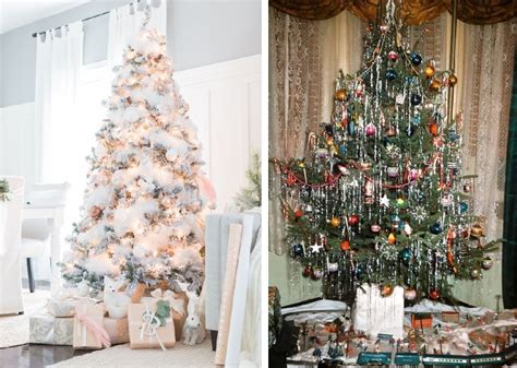 Infografika porovnávajúca tradičné a moderné ozdoby na vianočný stromček