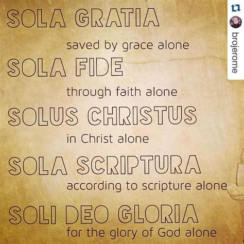 Infografika vysvetľujúca princípy Sola Scriptura, Sola Fide, Sola Gratia