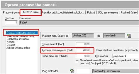 Schéma nastavenia rozvrhu pracovného času v agende Pracovné pomery podľa typu úväzku (rovnomerný vs. turnusový)