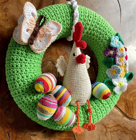 vizualizácia: háčkovaný veľkonočný veniec