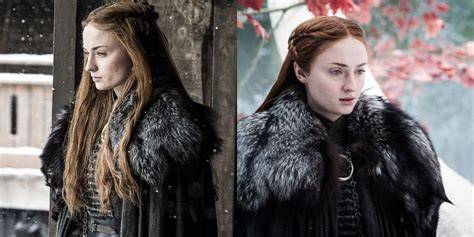 Sansa Stark v korunovačnom odeve ako kráľovná Severu