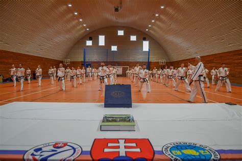 Záber z oceňovania víťazov na Vianočnom turnaji v karate v Mestskej športovej hale