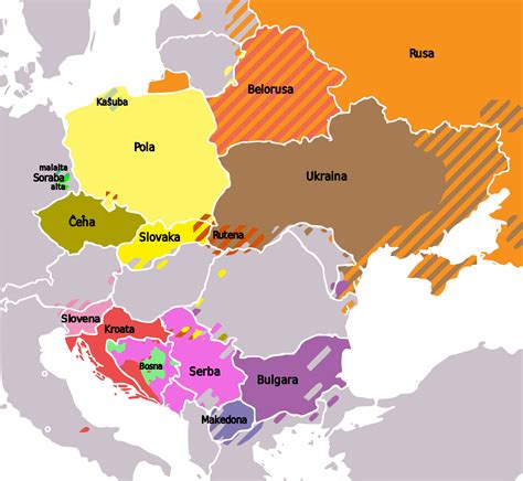 mapa slovanských krajín s vyznačenou popularitou mena Stanislav v histórii