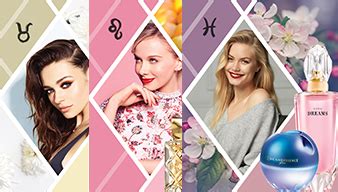 Koláž flakónov dámskych vôní Avon