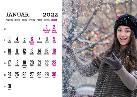 Kalendár s vyznačenými meninami a medzinárodnými menami