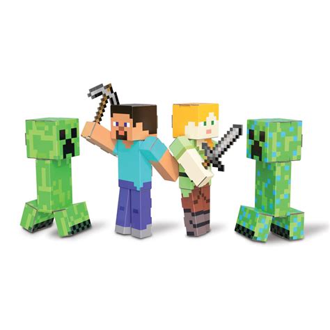 Deti v kostýmoch Minecraft postáv: Steve, Alex a Creeper