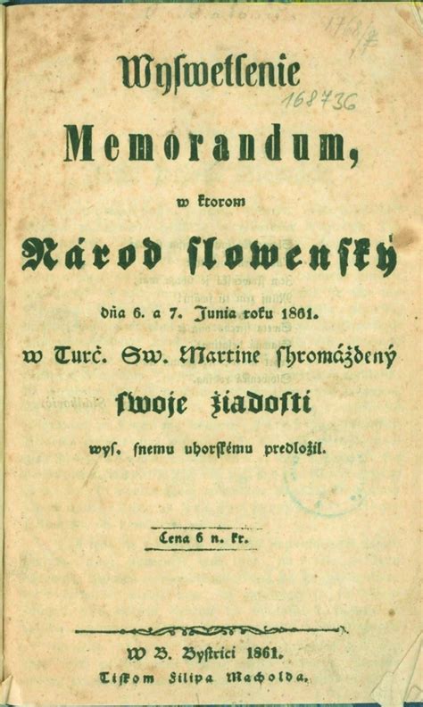 Ilustrácia alebo dobová fotografia z Memoranda národa slovenského v Martine