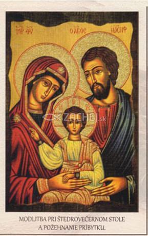 Ilustrácia slovenskej rodiny pri štedrovečernom stole s tradičnými jedlami a zvykmi