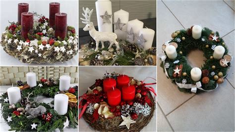 Koláž rôznych typov netradičných vianočných vencov