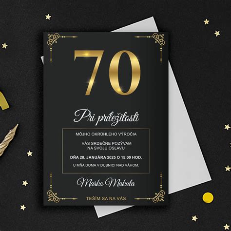 Elegantná pozvánka na 70. narodeniny