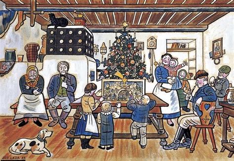 Rodina pri slávnostnom obede na Prvý sviatok vianočný