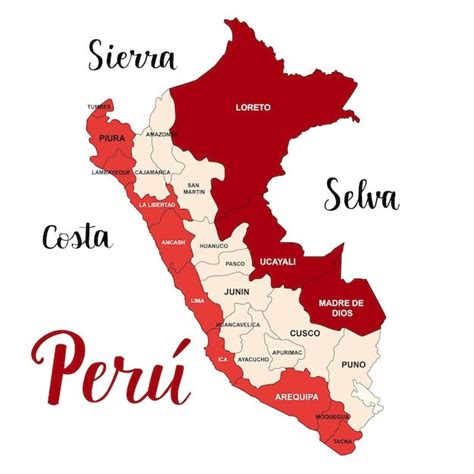 Fotografia: Mapa Peru s vyznačeným mestom Cusco