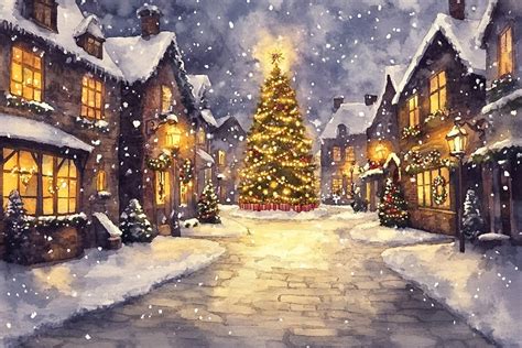 Zarámovaný vianočný obrázok zasneženej krajiny