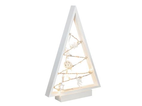 Ilustračný obrázok: Drevený LED vianočný stromček s teplým bielym svetlom