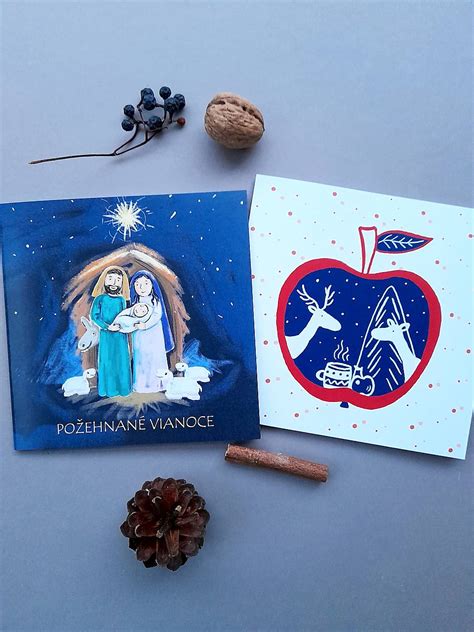 Ilustrácia s rôznymi typmi vianočných pohľadníc