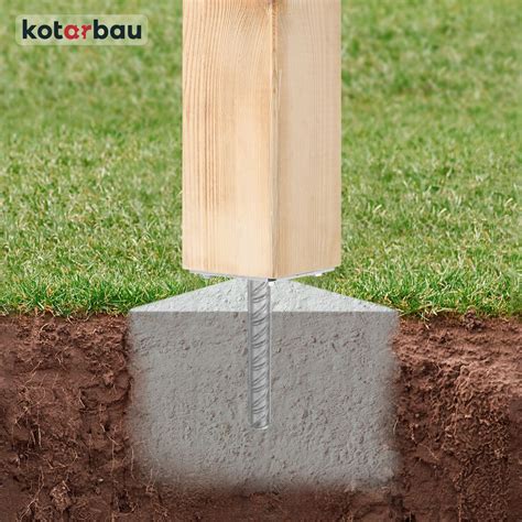 Detailná schéma kotvenia drevených stĺpikov do betónových pätiek