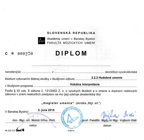 Fotografia diplomu prváka alebo pasovacej listiny