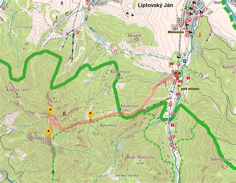 Mapa operácií partizánskej brigády Jána Ušiaka na Slovensko-moravskom pomedzí