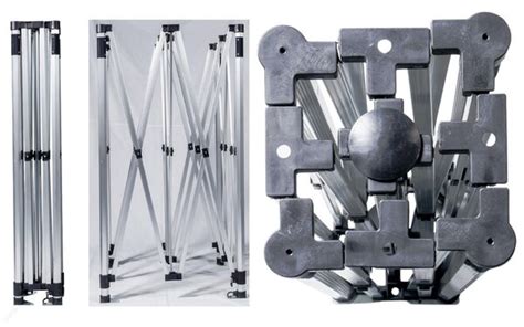 Konštrukcia nožnicového rámu párty stanu s oceľovými profilmi