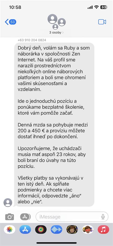 ukážka vtipnej vianočnej SMS správy na mobile