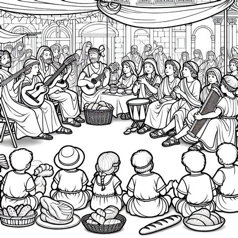 ilustrácia cirkusovej manéže s hudobníkmi