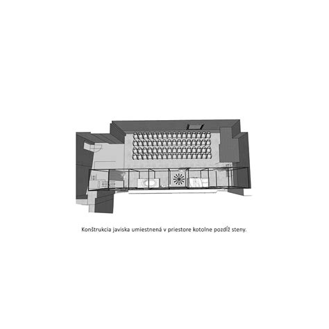 Schéma dispozície kreatívneho laboratória Lab v priestoroch Starej tržnice.