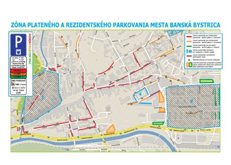 Schéma zón regulovaného parkovania v meste Prešov s vyznačením jednotlivých tarifných pásiem