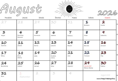 Kalendár s dátumom 21. august zvýrazneným, symbolizujúci meniny