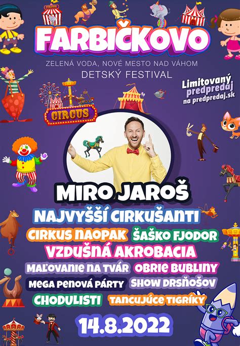 Plagát podujatia Telekom detský festival s postavičkami Zajo Turbo a Ťuki v cirkusovom štýle