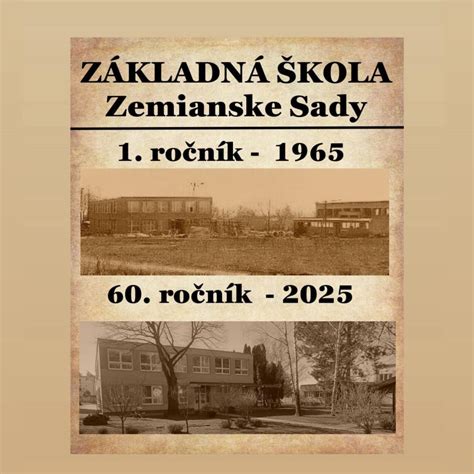 Fotokoláž z archívnych fotografií školy od jej otvorenia v roku 1964 až po súčasnosť
