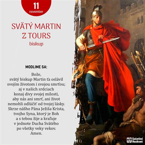 Inforgrafika zobrazujúca životnú cestu sv. Martina: od vojaka v Panónii cez mnícha v Ligugé až po biskupa v Tours.