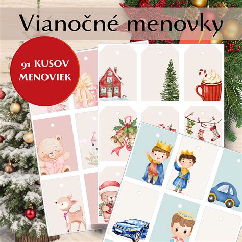 Ukážka rôznych vianočných menoviek