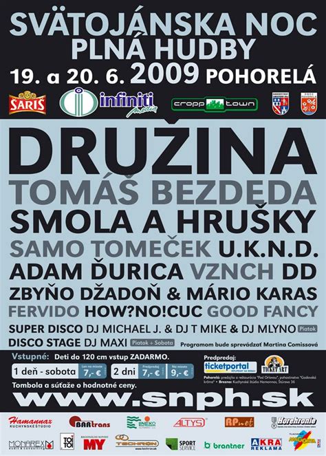 Plagát s lineupom hudobného festivalu