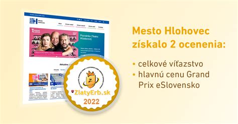 Screenshot webovej stránky obce Trnavá Hora s logom súťaže ZlatyErb.sk.