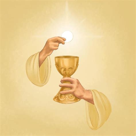 ilustrácia Svätej Eucharistie (hostia a kalich)